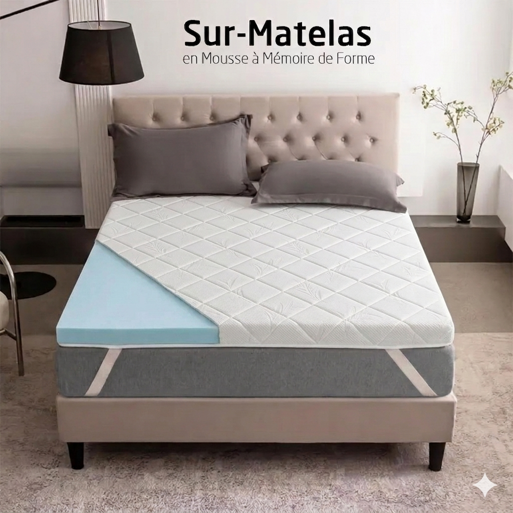 Sur-Matelas en Mousse à Mémoire